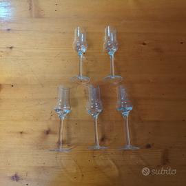 Set 5 calici bicchieri da grappa in vetro Bohemia
