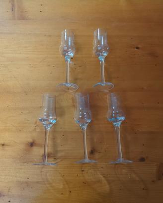Set 5 calici bicchieri da grappa in vetro Bohemia