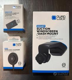 QuadLock AUTO Wireless CarPlay+Supporto+Caricatore