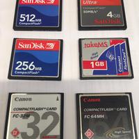 Compactflash card lotto di 6 schede