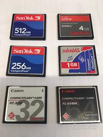 Compactflash card lotto di 6 schede