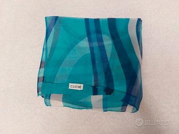 Foulard azzurro blu e bianco