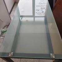 scrivania/tavolo vetro temperato satinato