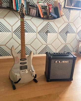 Chitarra Washburn RX10 amplificatore Roland Cube