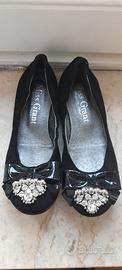 Ballerine invernali camoscio nero bambina Nuove 32