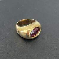 Pomellato anello oro e pietra rossa granata