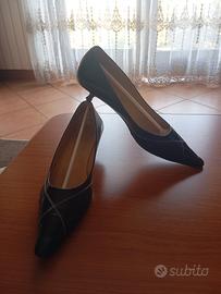 Décolleté nere vintage vero cuoio n.39