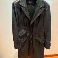 Trench vera pelle anni 90 tg 52 made in italy