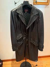 Trench vera pelle anni 90 tg 52 made in italy