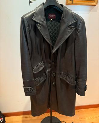 Trench vera pelle anni 90 tg 52 made in italy