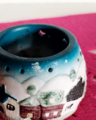 Portacandele Vintage in Ceramica "Natale Agip Ediz