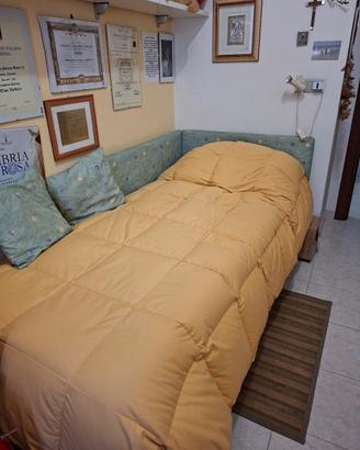 letto a una piazza con rete e materasso nuovi 