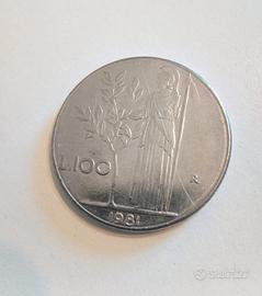 MONETA DA 100 LIRE - 1981 RARA REPUBBLICA ITALIANA