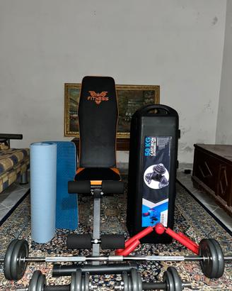 Panca palestra + 50kg in dischi