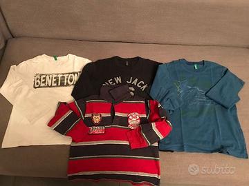 6 maglie bambino 7/8 anni manica lunga