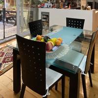 tavolo allungabile in vetro 160x80