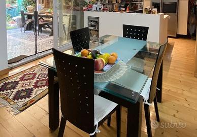 tavolo allungabile in vetro 160x80