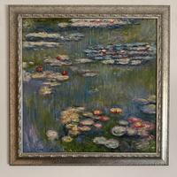 Dipinto olio su tela ninfee di Monet con cornice