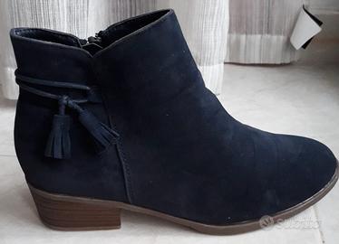 Stivaletti bassi, in suede blu, numero 38 - NUOVI 