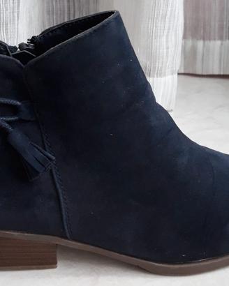 Stivaletti bassi, in suede blu, numero 38 - NUOVI 