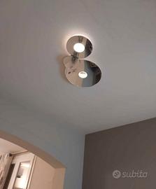 plafoniera moderna  a soffitto cromata a LED