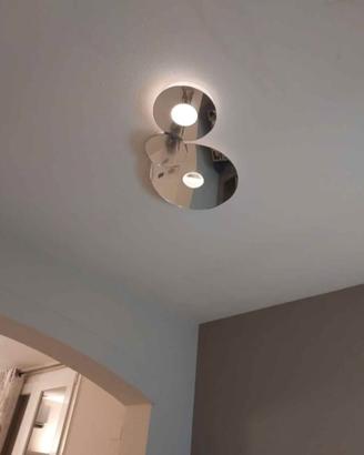 plafoniera moderna  a soffitto cromata a LED
