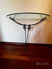 Tavolo consolle mezza luna vetro