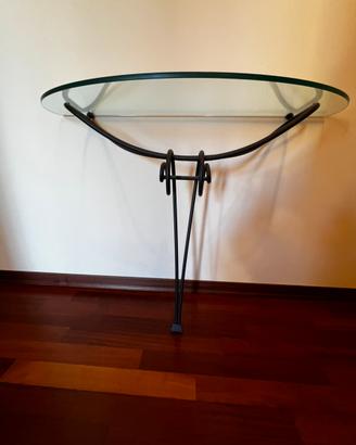 Tavolo consolle mezza luna vetro