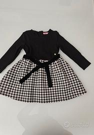 vestito bambina nero e bianco tg 5/6