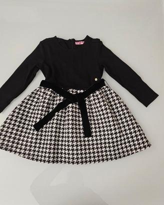 vestito bambina nero e bianco tg 5/6