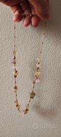 Collana in argento con quarzi grezzi
