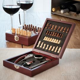 Set di accessori da vino e scacchi 37 pz