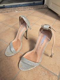 Scarpe argento glitter n.35