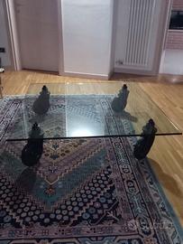 tavolino in vetro con ruote