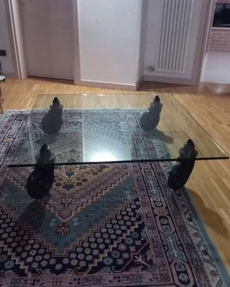 tavolino in vetro con ruote