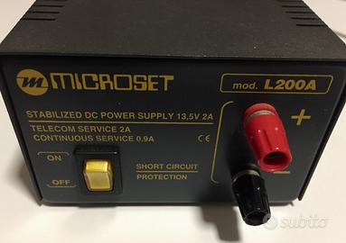 Alimentatore stabilizzato MICROSET L200A 13,5V/2A