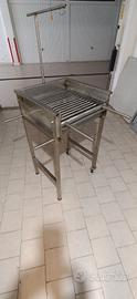 barbecue inox più canalina per arrosticini 