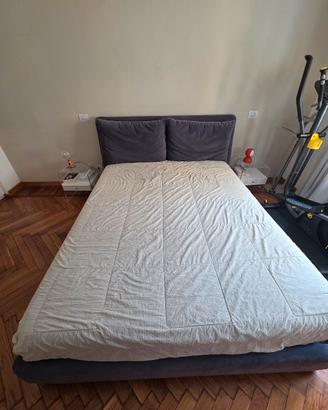 Letto imbottito contenitore 160x200 con materasso