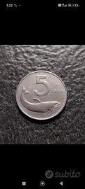 moneta storica italiana, 5 lire 1954