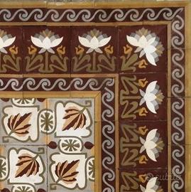 Cementine d'epoca, mattoni decorati in cementina