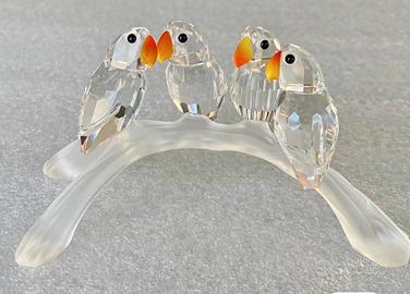 Pappagallini su ramo Swarovski