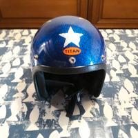 CASCO MOTO DISEGNO BANDIERA AMERICANA ANNI 70 ORIG