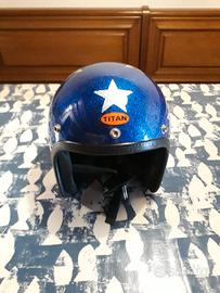 CASCO MOTO DISEGNO BANDIERA AMERICANA ANNI 70 ORIG