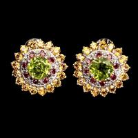 Orecchini in Argento, Placato Oro, Gemme Naturali