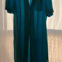 Abito lungo in puro lino azzurro corte dei gonzaga