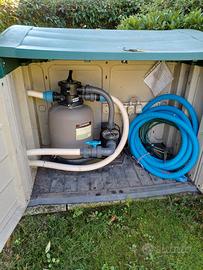 pompa per piscina + filtro sabbia da 70 kg 