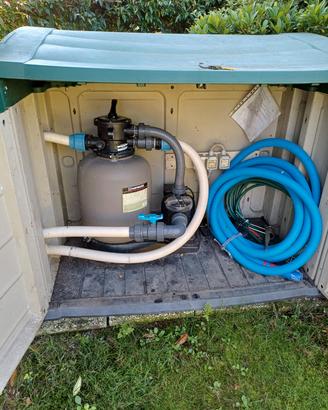 pompa per piscina + filtro sabbia da 70 kg 