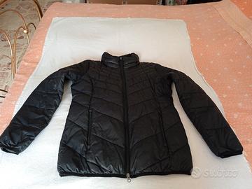 Piumino con zip cappuccio nero EA7 Emporio Armani