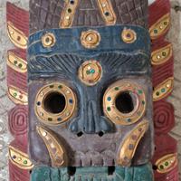 Maschera da parete tribale stile maya/atzeco