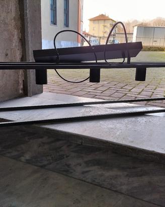 lampadario rettangolare nero ferro euro 20 